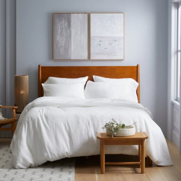 NWOT QUINCE European Linen Duvet Cover Set Full/Queen White 5⭐ Reviews $189 - Picture 2 of 6